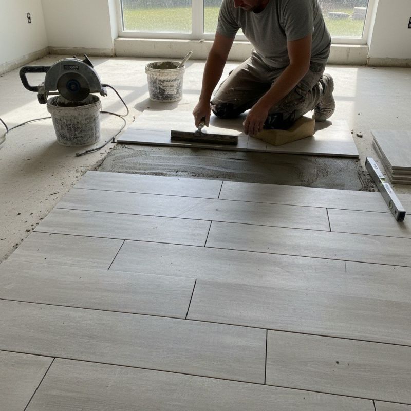 Mosaic Tile Floor Installation